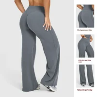 Pantalon de Yoga Taille Haute Femme — Coupe Gainante & Jambes Droites